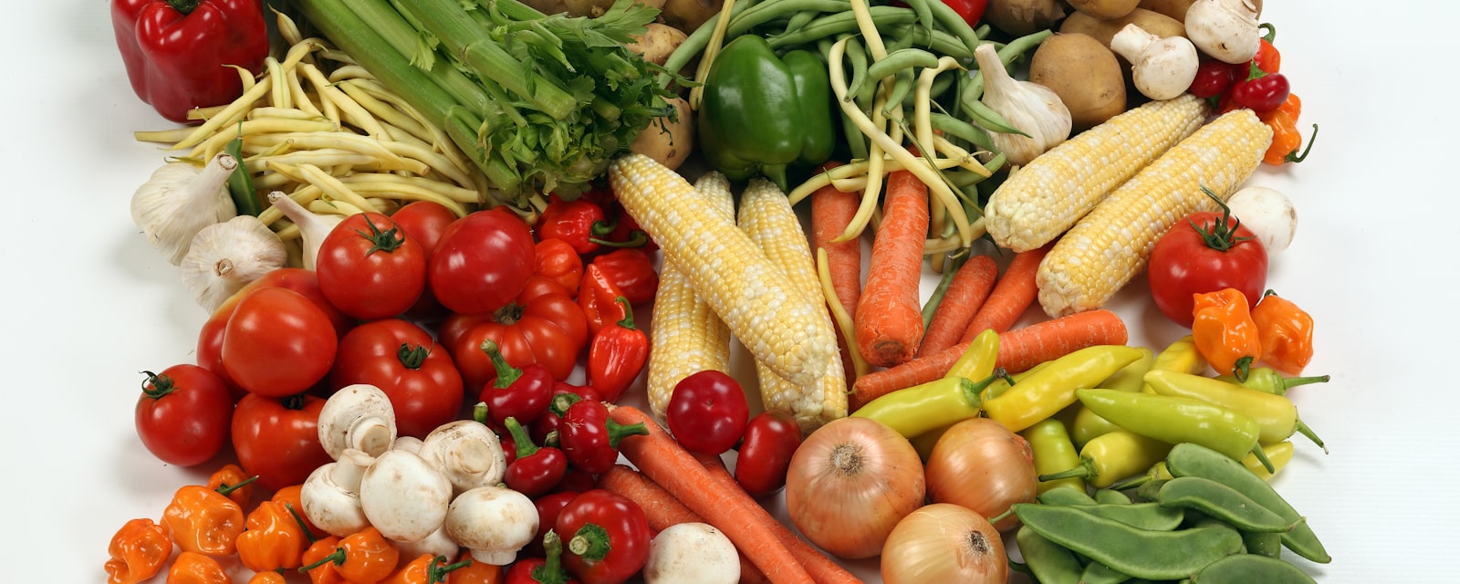 Fresh vegetables on a market table